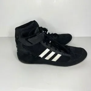 Adidas Wrestling Shoes Mens 9.5 Mid Sneakers Black Leather Lace Up Strap AQ3325 Adidas Wrestling Shoes Mens 9.5 Mid Sneakers Black Leather  main image 4